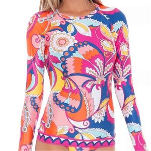 NWT Trina Turk long sleeve swim top size S